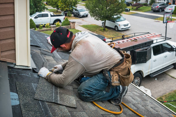 Professional Gutter Installation technician working in Flower Mound, TX